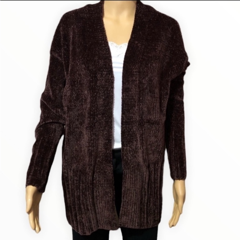 A New Day Dark Burgundy Chunky Oversized  Cardigan Size XS